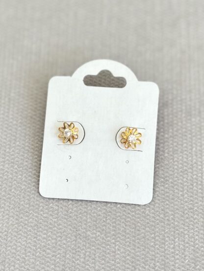 Brinco Infantil Flor com Zirconia